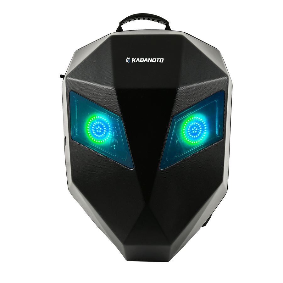 Knight SE LED Eyes Backpack | Multi-Mode LED Display | Button-Controlled Display Modes | Helmet Compatible Hard Shell Rider Backpack | Laptop Compartment | Expandable Travel Backpack