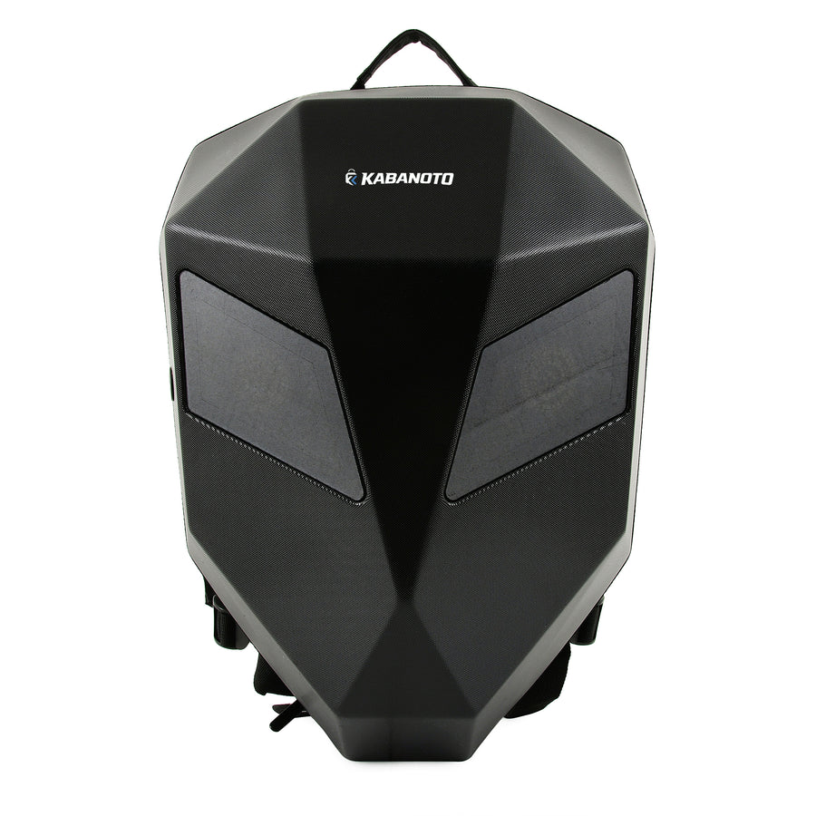 Knight LED Eyes Backpack | Helmet Compatible Hard Shell Rider Backpack | USB Powered Animated LED Eyes | Laptop Compartment | Water Resistant Travel Backpack