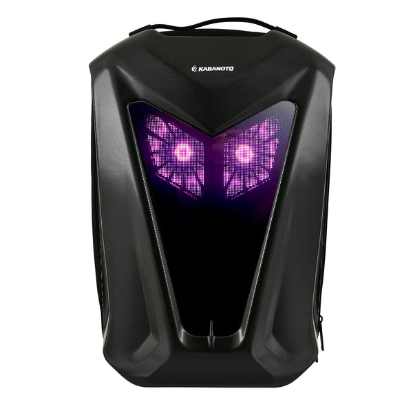 Gizmo – Futuristic LED Backpack with App-Controlled Customizable Eyes Display | 30L Hard Shell ABS Backpack | USB Powered | Ideal for Teens & Adults