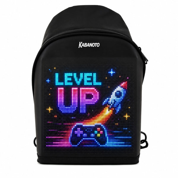 KABANOTO BLING Smart LED Sling Bag with Full Customizable App-Controlled Display, Crossbody Backpack for Teens & Adults, LED Pixel Screen Travel & Everyday Carry Bag (Black)